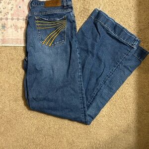 7 For All Mankind Blue Jeans with Yellow Stitching